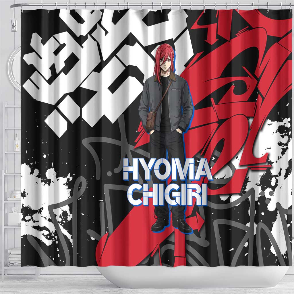 Hyoma Chigiri Blue Lock Shower Curtain Urban Graffiti Street Art Style