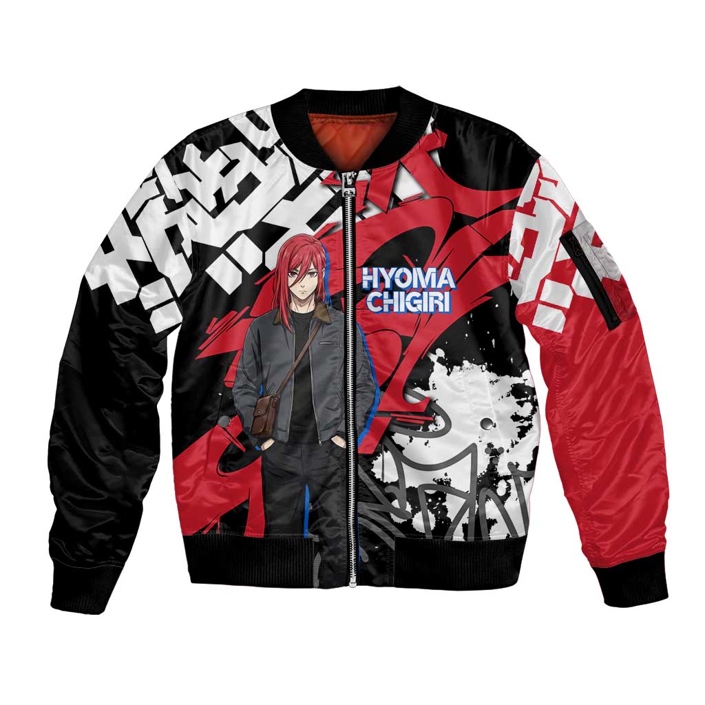 Hyoma Chigiri Blue Lock Sleeve Zip Bomber Jacket Urban Graffiti Street Art Style