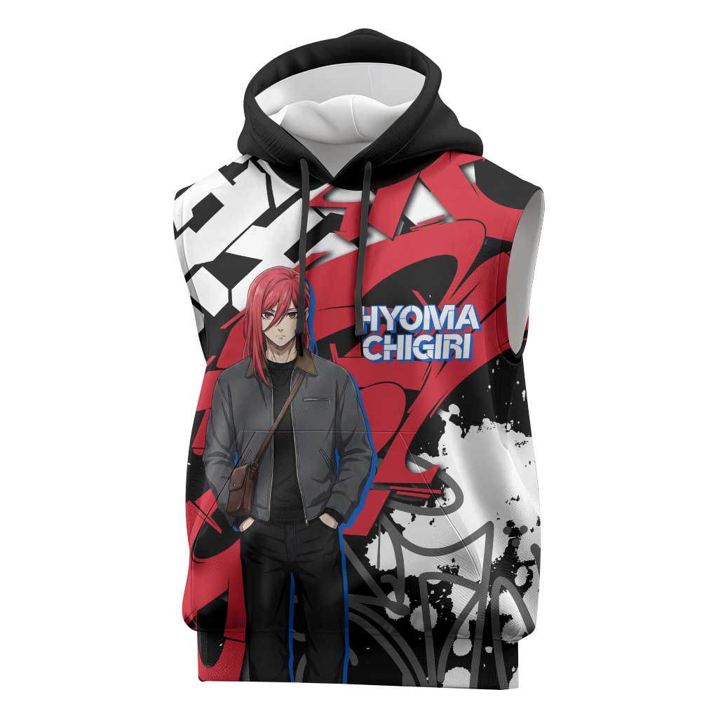 Hyoma Chigiri Blue Lock Sleeveless Hoodie Urban Graffiti Street Art Style