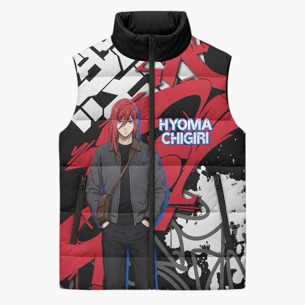 Hyoma Chigiri Blue Lock Sleeveless Puffer Jacket Urban Graffiti Street Art Style