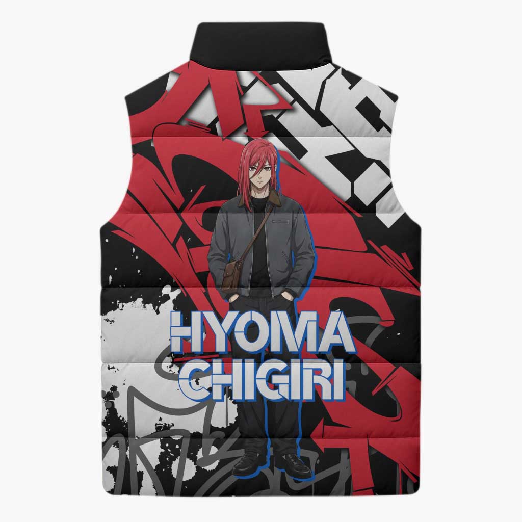 Hyoma Chigiri Blue Lock Sleeveless Puffer Jacket Urban Graffiti Street Art Style