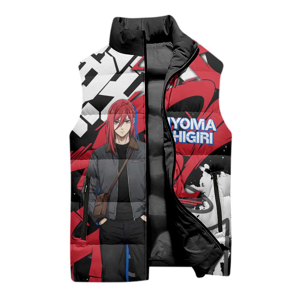 Hyoma Chigiri Blue Lock Sleeveless Puffer Jacket Urban Graffiti Street Art Style