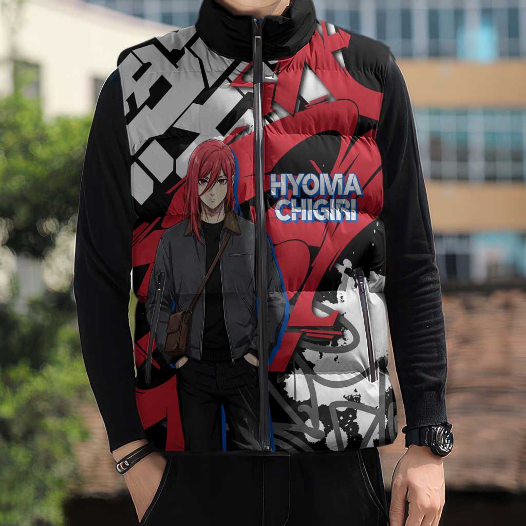 Hyoma Chigiri Blue Lock Sleeveless Puffer Jacket Urban Graffiti Street Art Style