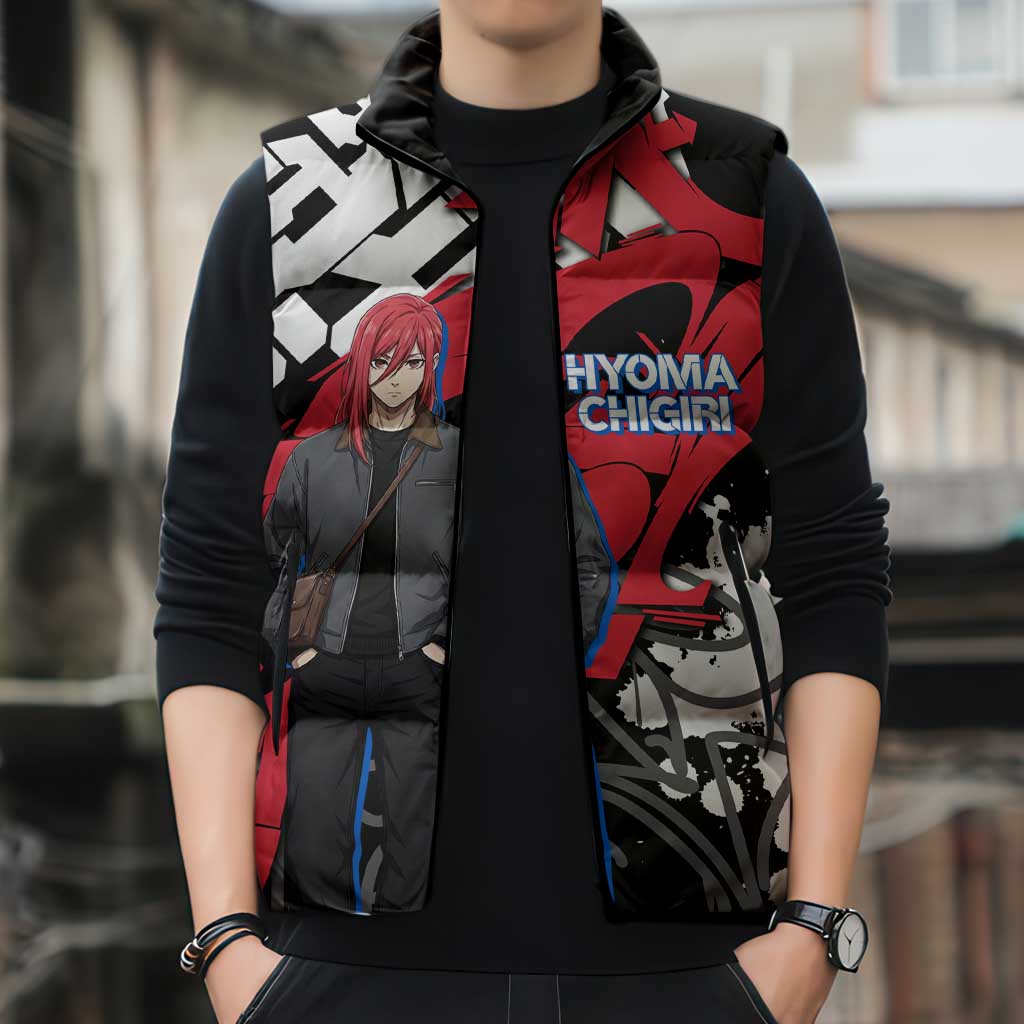 Hyoma Chigiri Blue Lock Sleeveless Puffer Jacket Urban Graffiti Street Art Style