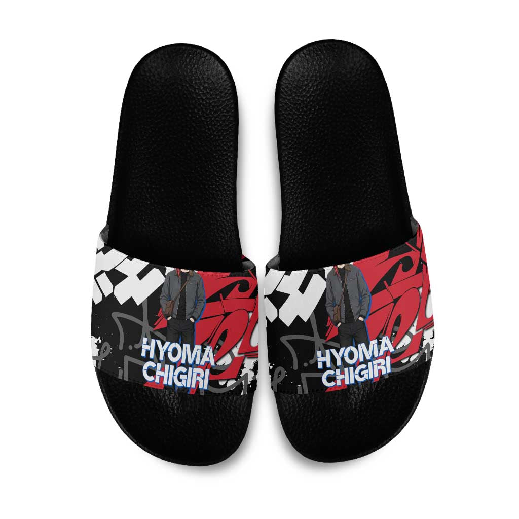 Hyoma Chigiri Blue Lock Slide Sandals Urban Graffiti Street Art Style