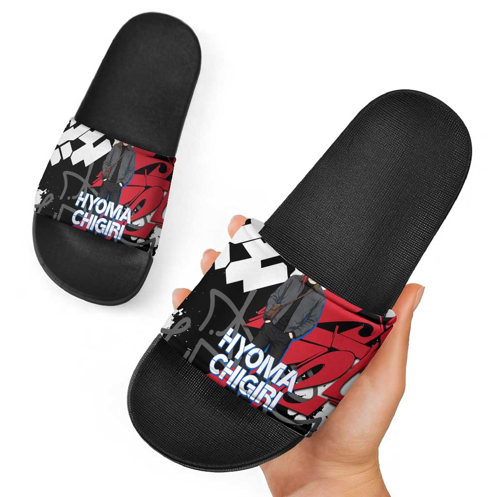 Hyoma Chigiri Blue Lock Slide Sandals Urban Graffiti Street Art Style