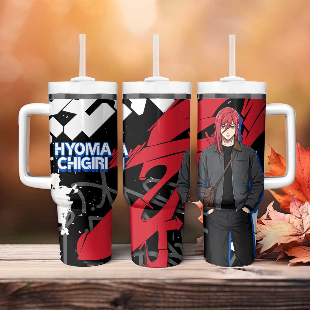 Hyoma Chigiri Blue Lock Tumbler With Handle Urban Graffiti Street Art Style