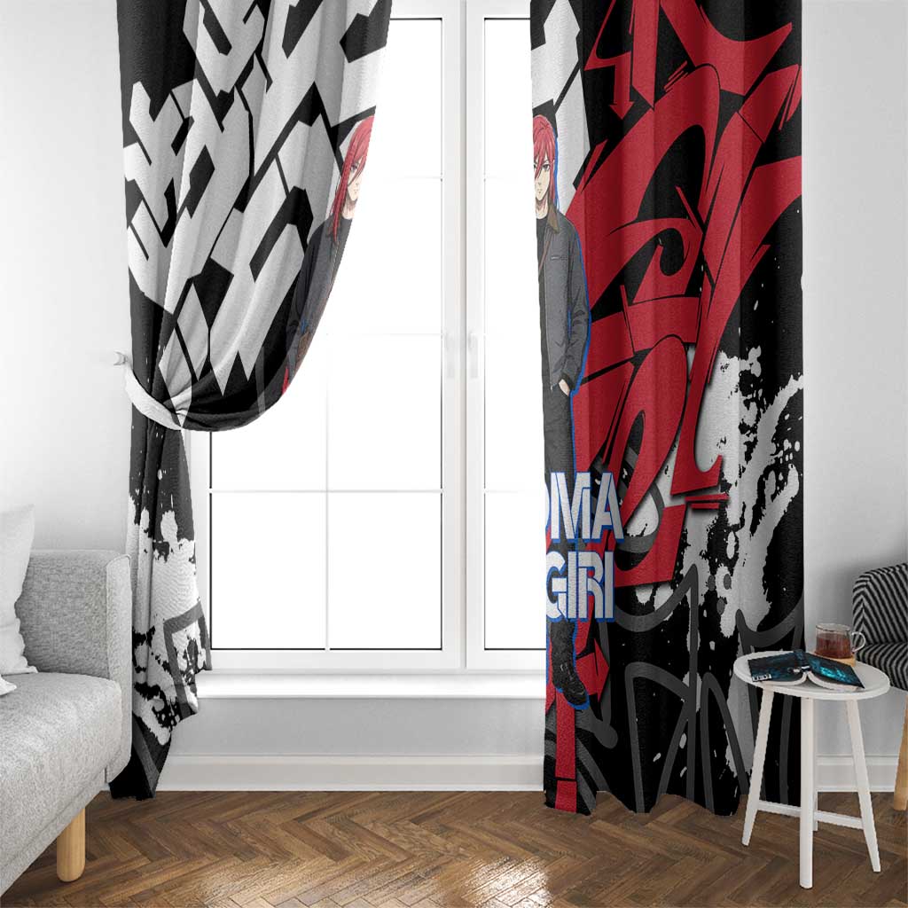 Hyoma Chigiri Blue Lock Window Curtain Urban Graffiti Street Art Style