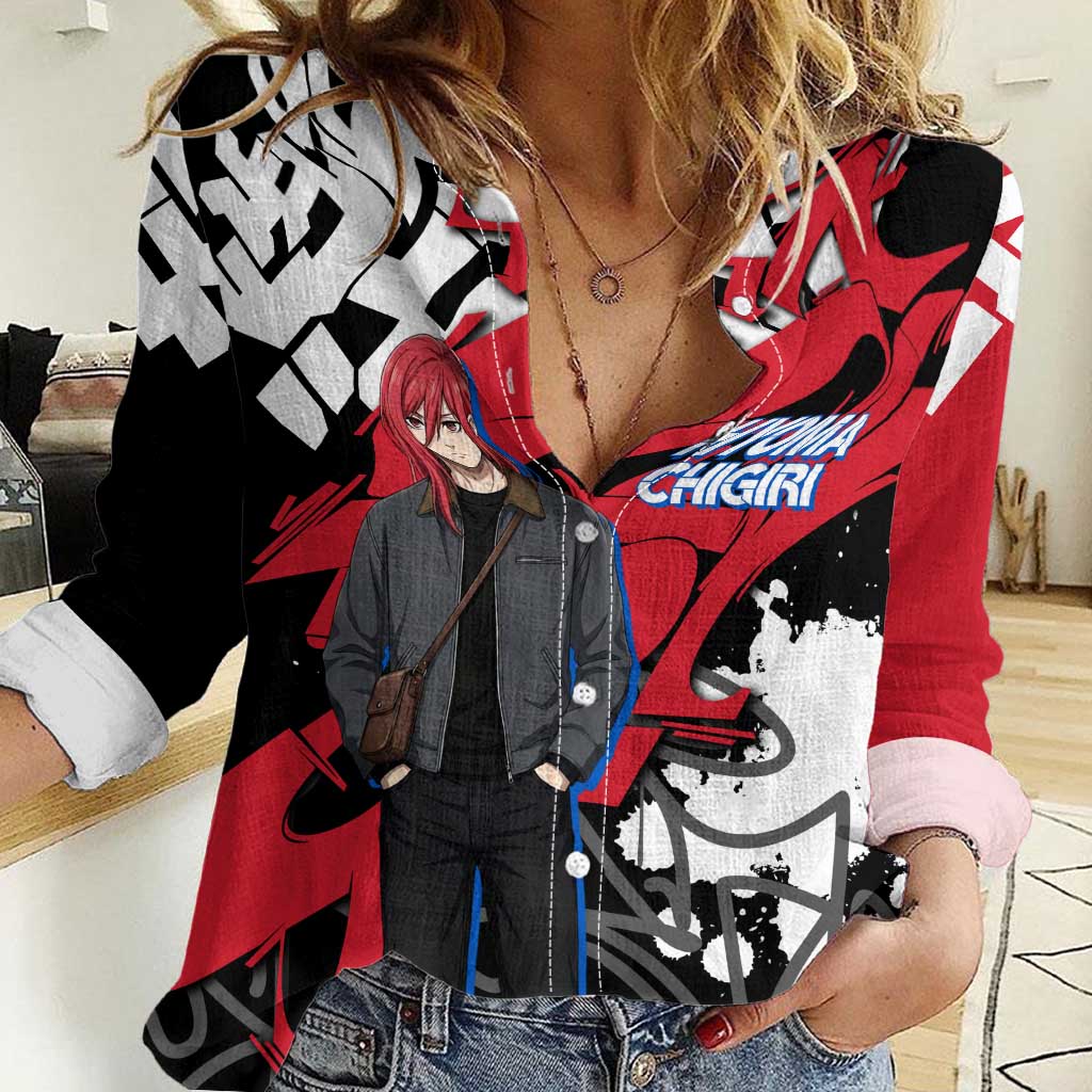 Hyoma Chigiri Blue Lock Women Casual Shirt Urban Graffiti Street Art Style