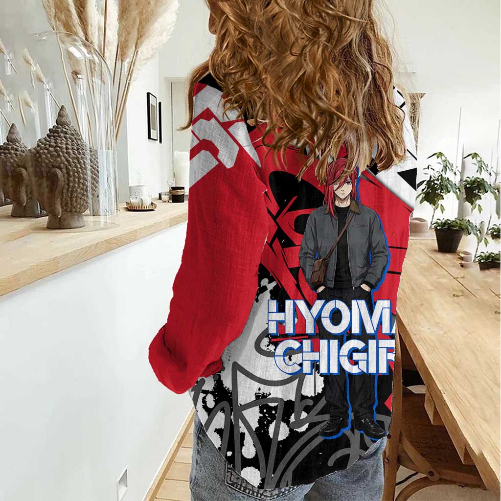 Hyoma Chigiri Blue Lock Women Casual Shirt Urban Graffiti Street Art Style