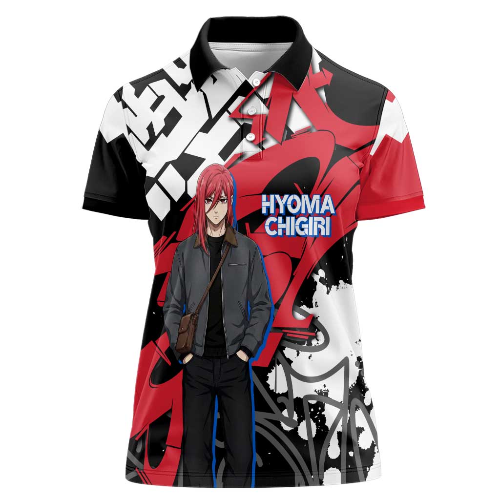 Hyoma Chigiri Blue Lock Women Polo Shirt Urban Graffiti Street Art Style