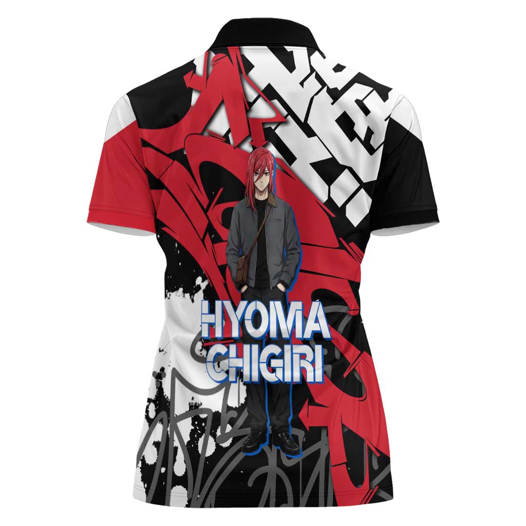 Hyoma Chigiri Blue Lock Women Polo Shirt Urban Graffiti Street Art Style