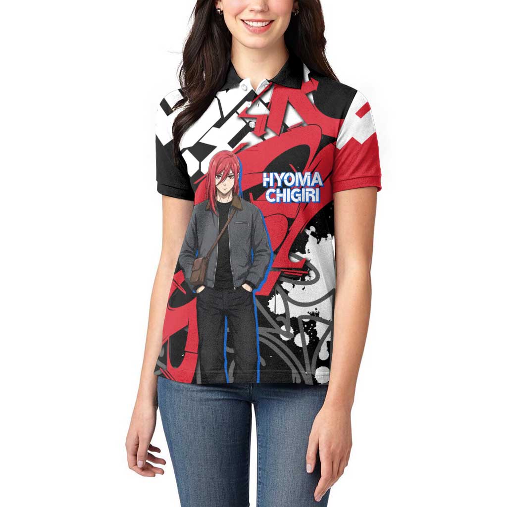 Hyoma Chigiri Blue Lock Women Polo Shirt Urban Graffiti Street Art Style