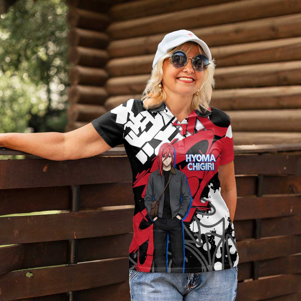 Hyoma Chigiri Blue Lock Women Polo Shirt Urban Graffiti Street Art Style