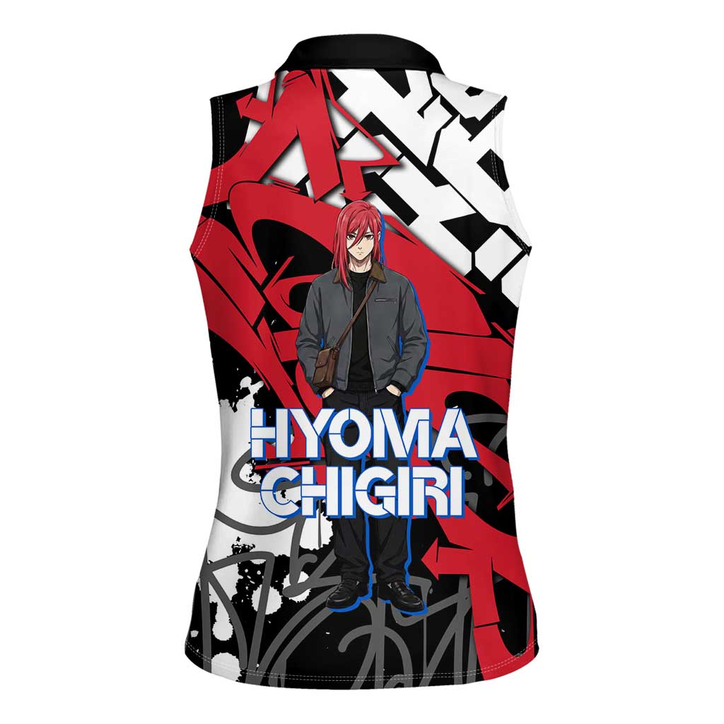 Hyoma Chigiri Blue Lock Women Sleeveless Polo Shirt Urban Graffiti Street Art Style