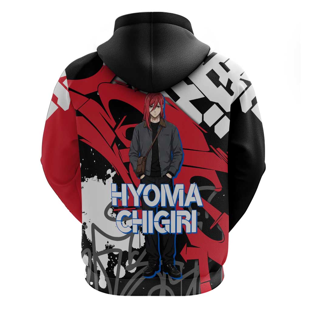 Hyoma Chigiri Blue Lock Zip Hoodie Urban Graffiti Street Art Style