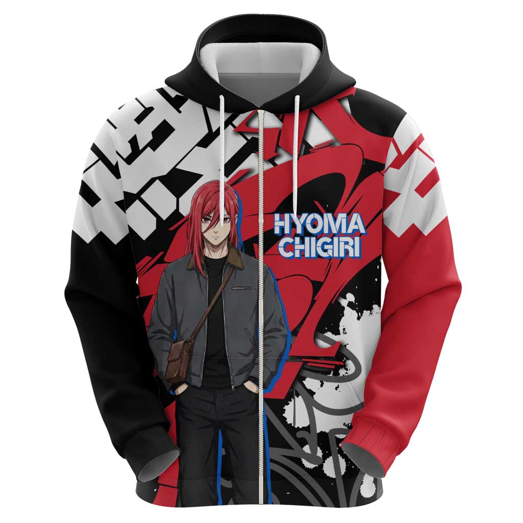 Hyoma Chigiri Blue Lock Zip Hoodie Urban Graffiti Street Art Style