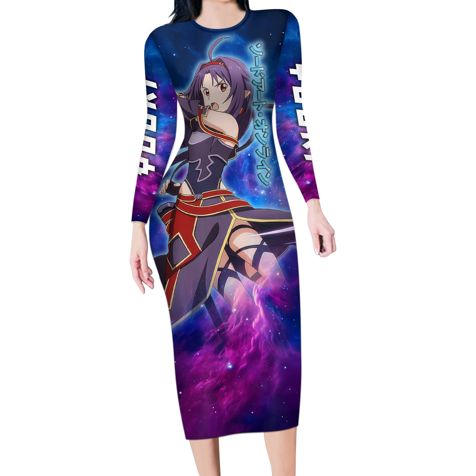 Yuuki Long Sleeve Bodycon Dress Sword Art Galaxy Style