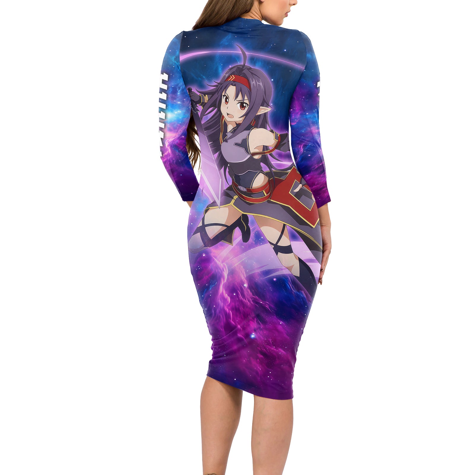 Yuuki Long Sleeve Bodycon Dress Sword Art Galaxy Style
