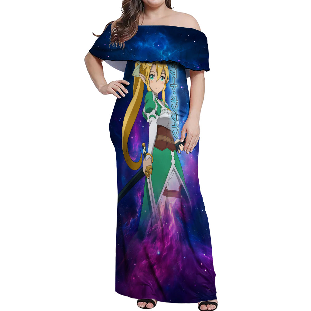 Leafa Off Shoulder Maxi Dress Sword Art Galaxy Style