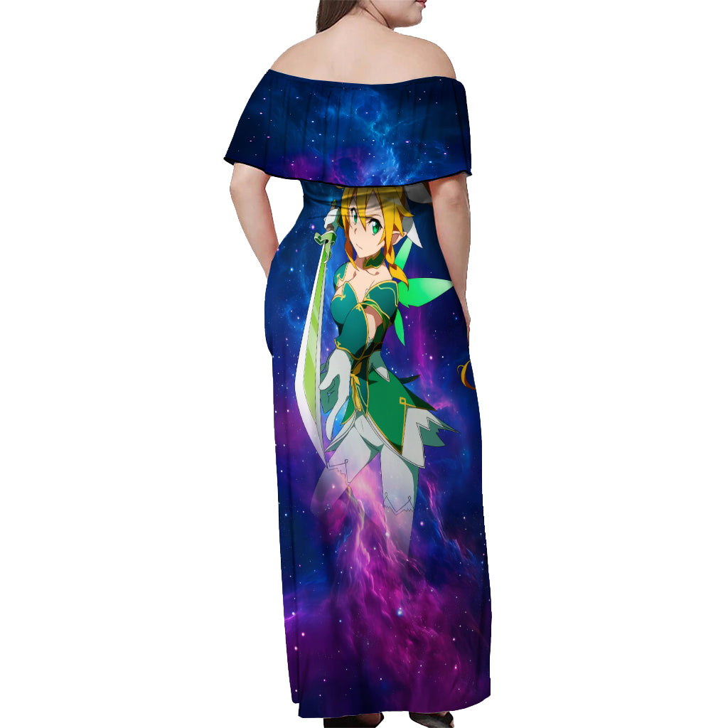 Leafa Off Shoulder Maxi Dress Sword Art Galaxy Style