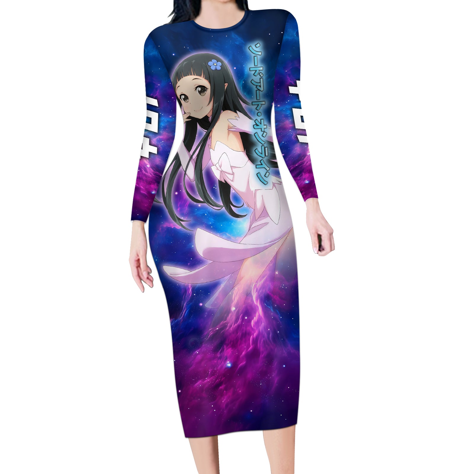 Yui Long Sleeve Bodycon Dress Sword Art Galaxy Style