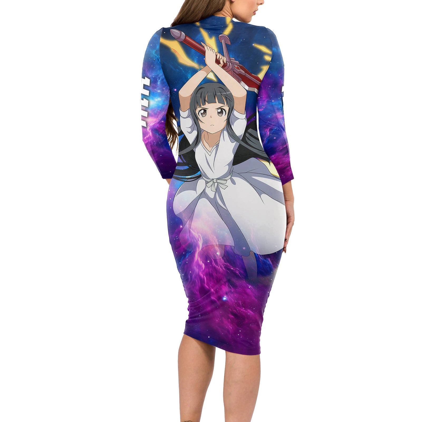 Yui Long Sleeve Bodycon Dress Sword Art Galaxy Style