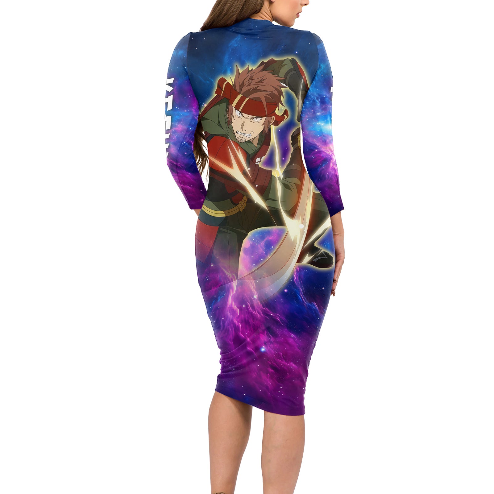 Klein Long Sleeve Bodycon Dress Sword Art Galaxy Style