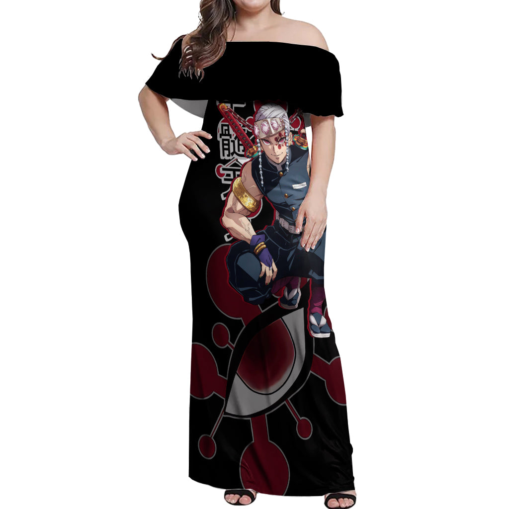 Tengen Uzui Off Shoulder Maxi Dress Demon Slayer