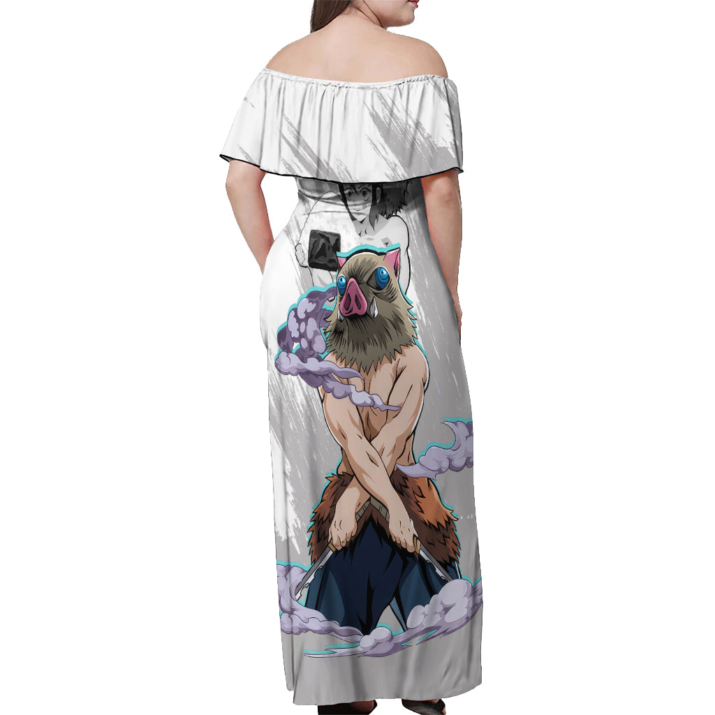 Inosuke Off Shoulder Maxi Dress Demon Slayer