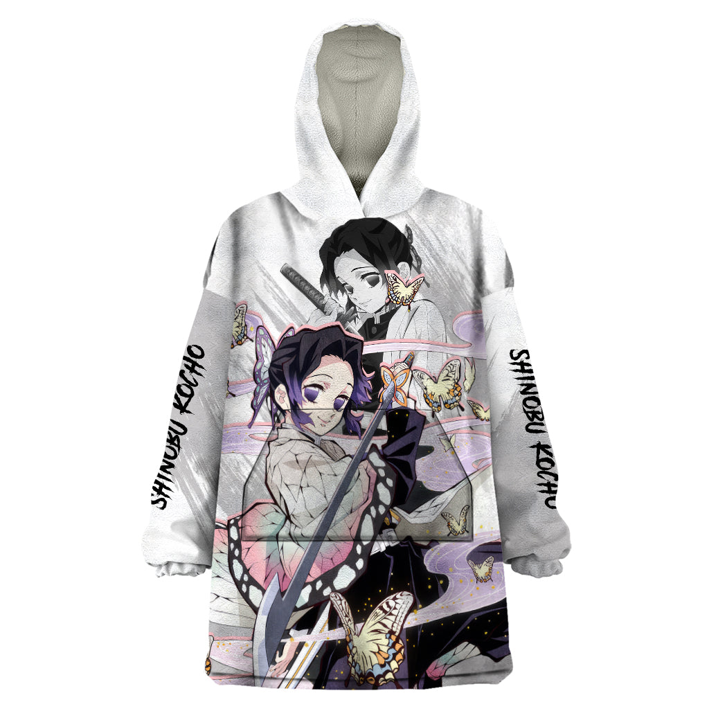 Shinobu Kocho Demon Slayer Wearable Blanket Hoodie Anime Style