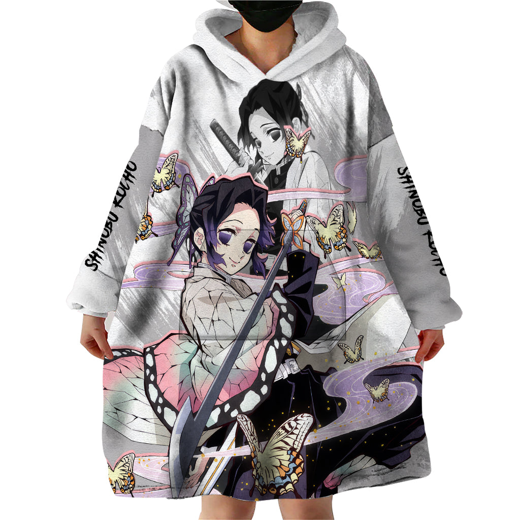 Shinobu Kocho Demon Slayer Wearable Blanket Hoodie Anime Style