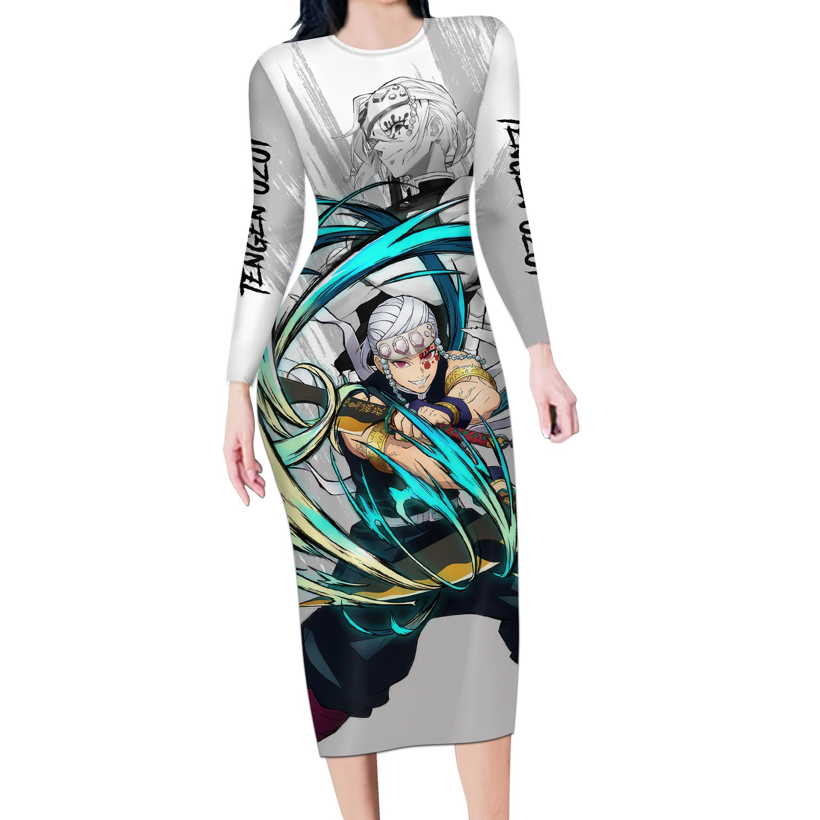 Tengen Uzui Long Sleeve Bodycon Dress Demon Slayer