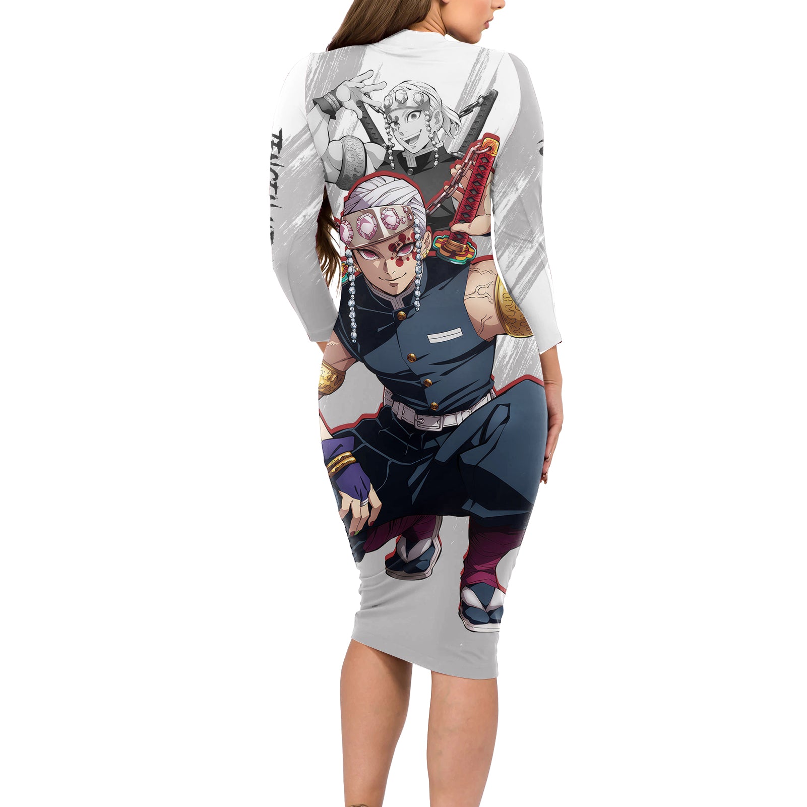 Tengen Uzui Long Sleeve Bodycon Dress Demon Slayer