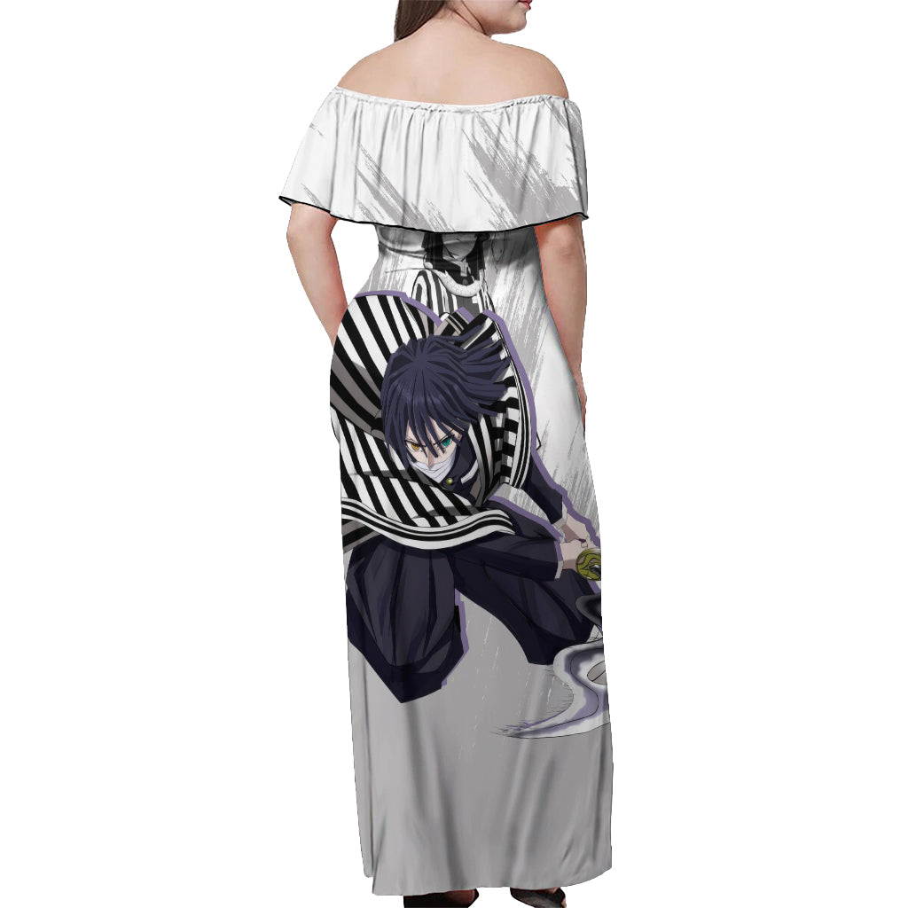 Obanai Iguro Off Shoulder Maxi Dress Demon Slayer