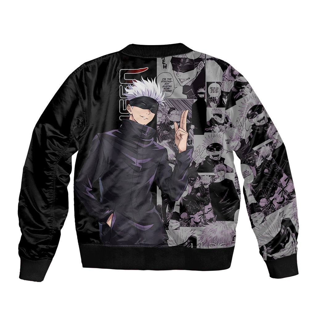 Satoru Gojo - Jujutsu Kaisen Bomber Jacket Manga Style
