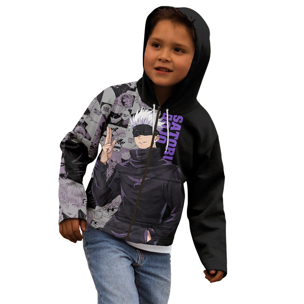 Satoru Gojo - Jujutsu Kaisen Kid Hoodie Manga Style