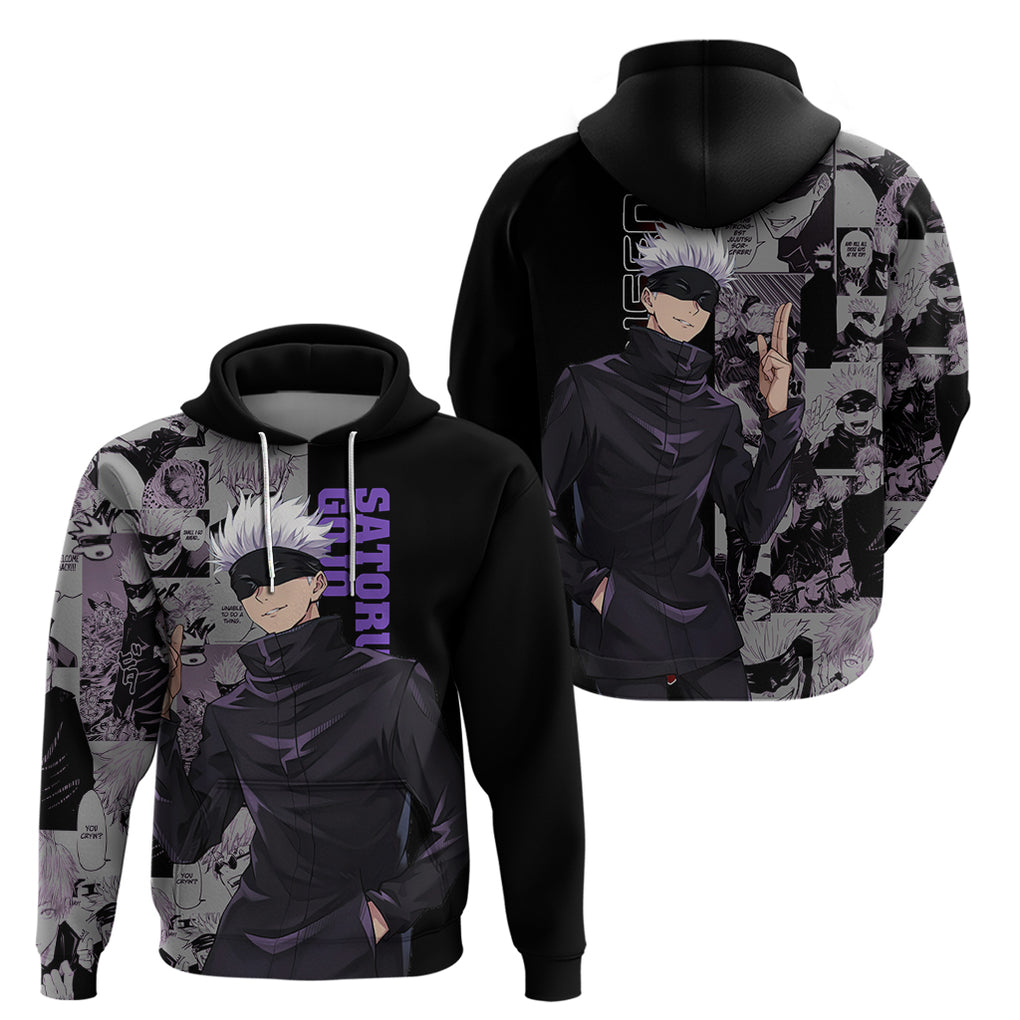 Satoru Gojo - Jujutsu Kaisen Zip Hoodie Manga Style