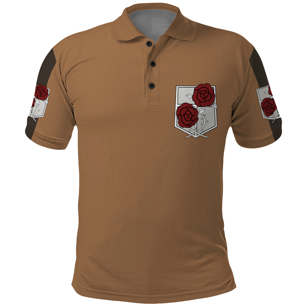 Stationary Guard Polo Shirt Attack On Tittan Anime Style