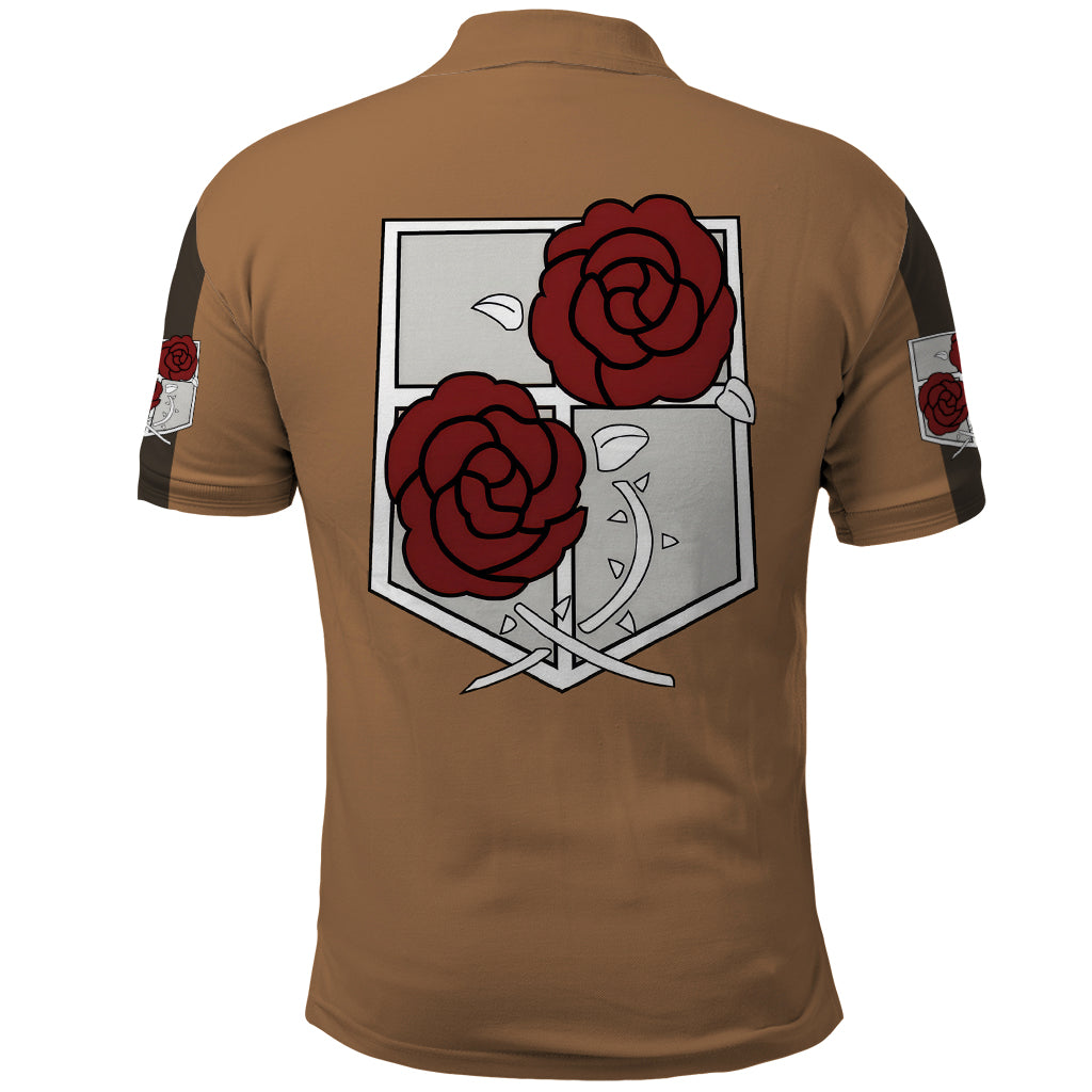 Stationary Guard Polo Shirt Attack On Tittan Anime Style