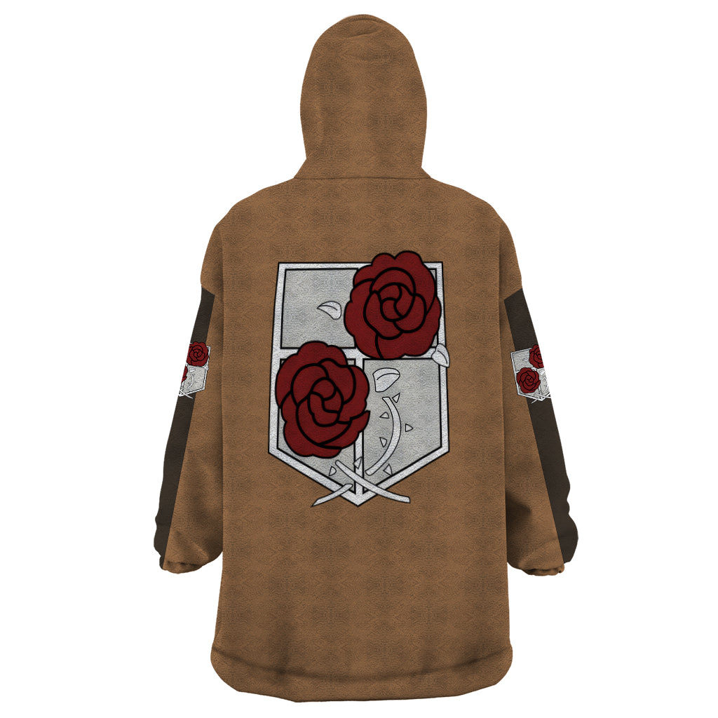 Stationary Guard Wearable Blanket Hoodie Attack On Tittan Anime Style