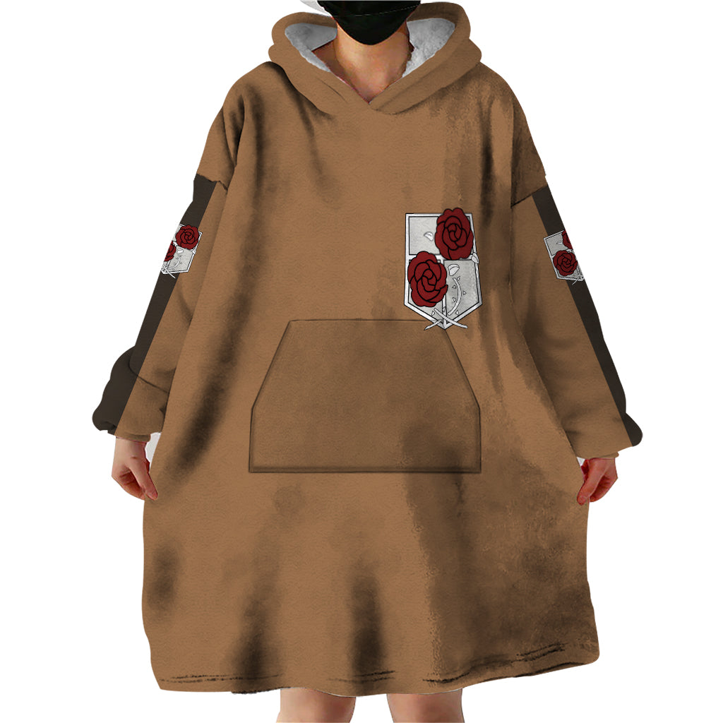 Stationary Guard Wearable Blanket Hoodie Attack On Tittan Anime Style
