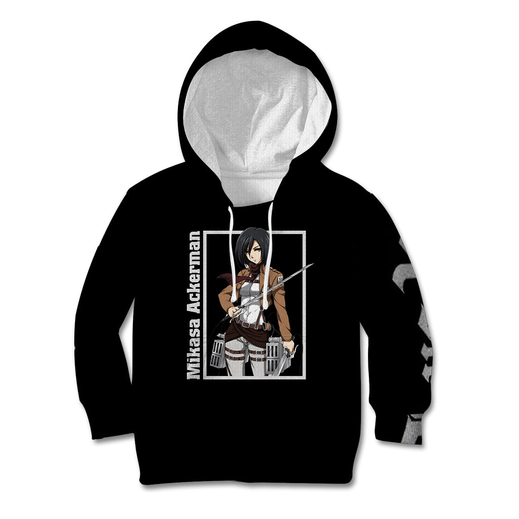 Mikasa Ackerman Kid Hoodie Attack On Tittan Anime Style