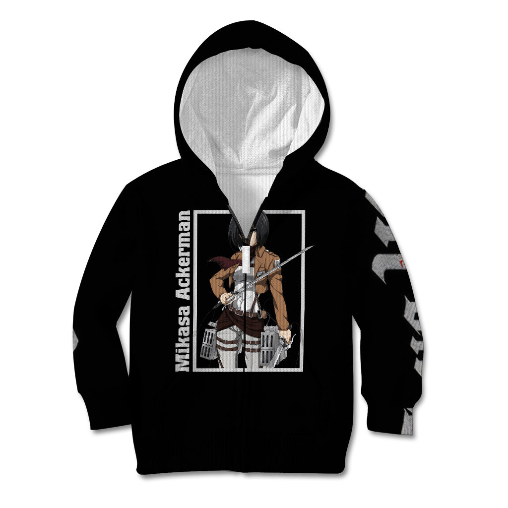 Mikasa Ackerman Kid Hoodie Attack On Tittan Anime Style