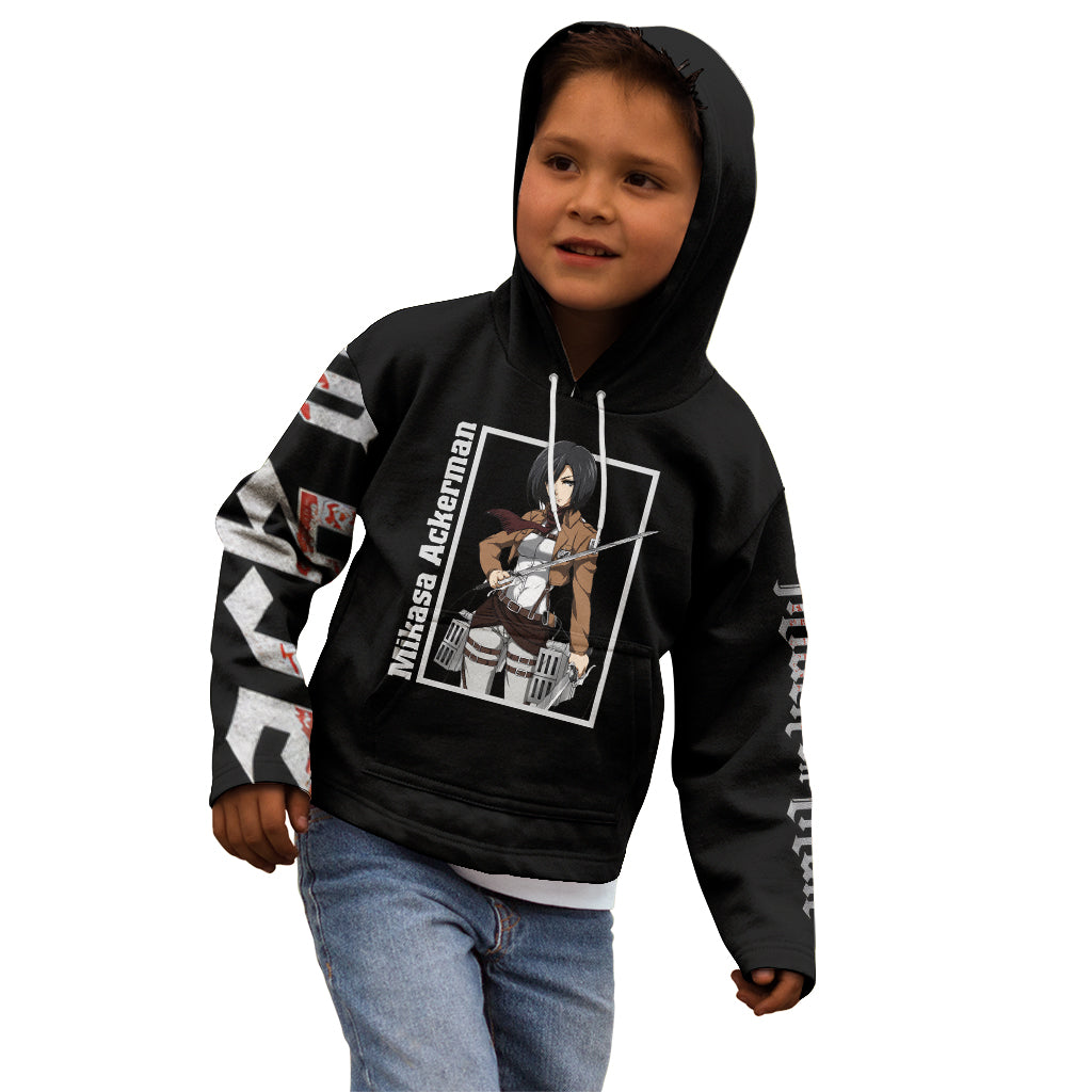 Mikasa Ackerman Kid Hoodie Attack On Tittan Anime Style