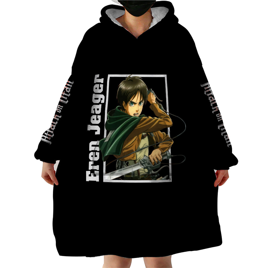 Eren Jeager Wearable Blanket Hoodie Attack On Tittan Anime Style