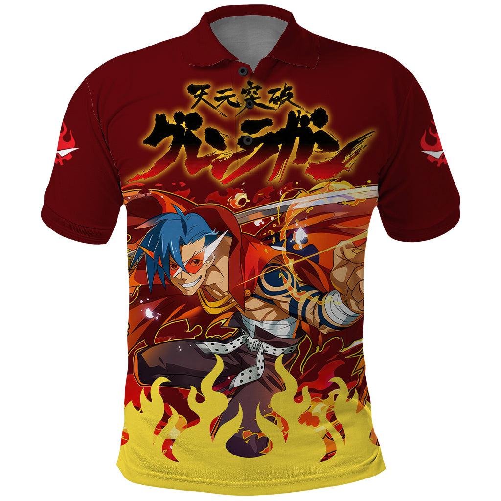 Kamina Polo Shirt Tengen Toppa Gurren Lagann
