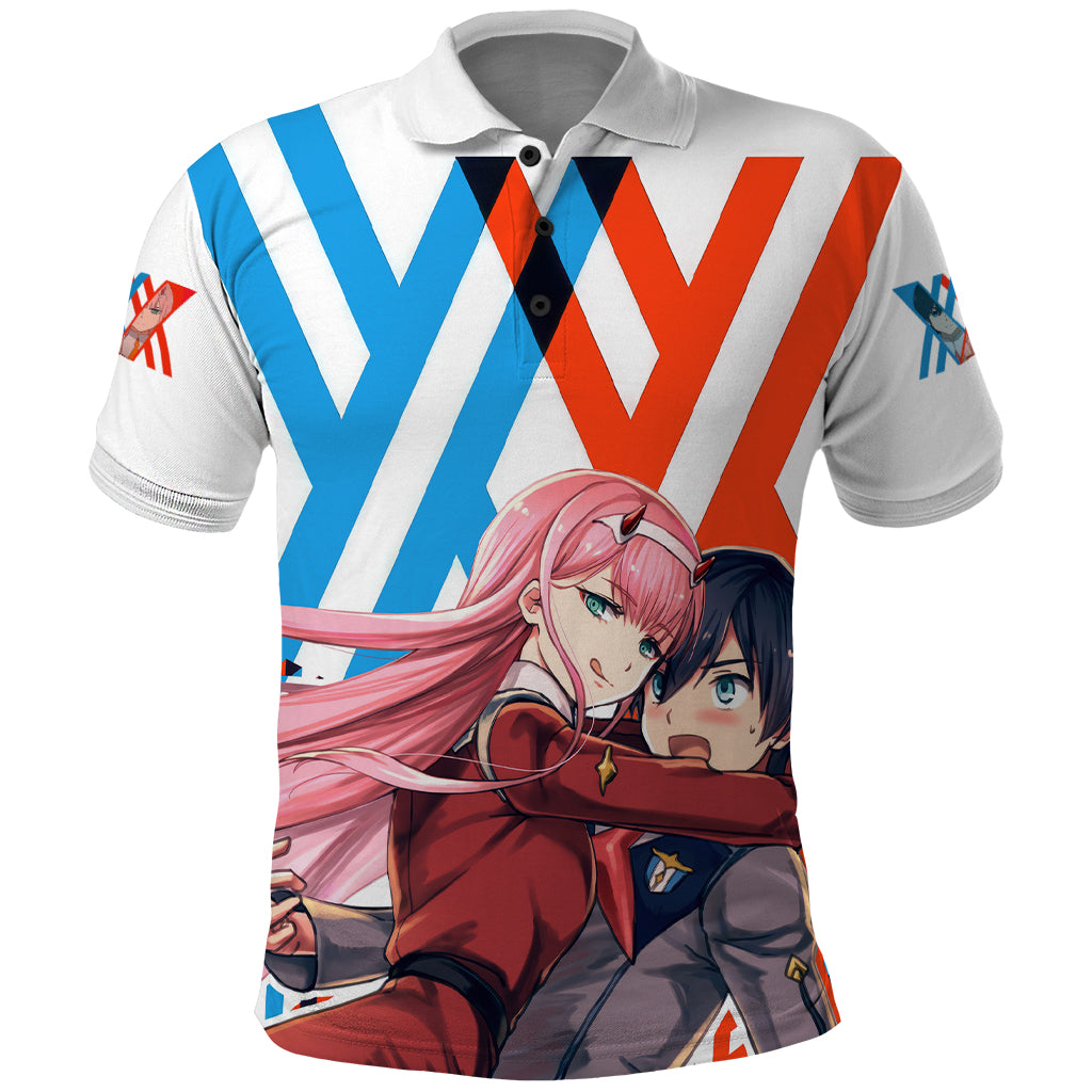 Hiro and Zero Two Strelitzia Polo Shirt Anime Style