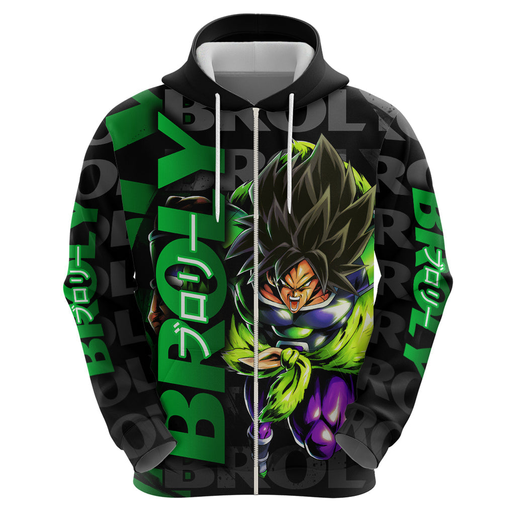 Broly - Dragon Ball Zip Hoodie Anime Mix Pattern Style