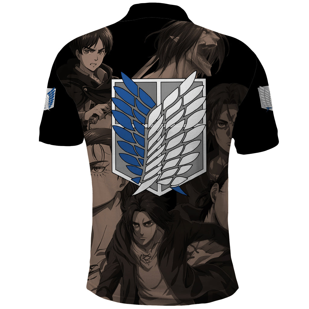 Her Eren Yeager Polo Shirt Attack On Tittan Anime Style
